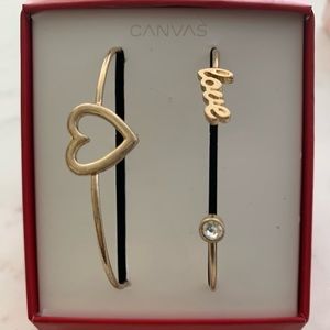 Canvas Heart & Love Bracelet Set